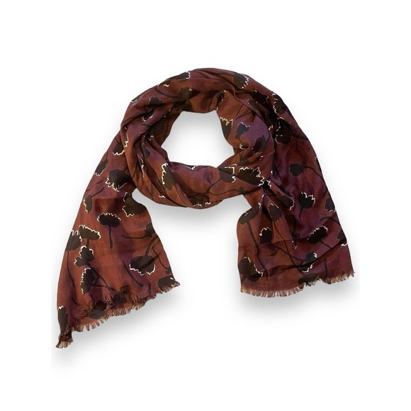 LOFT Accessories - Loft Black Roses Floral Scarf Wrap Women's Black Cherry OS